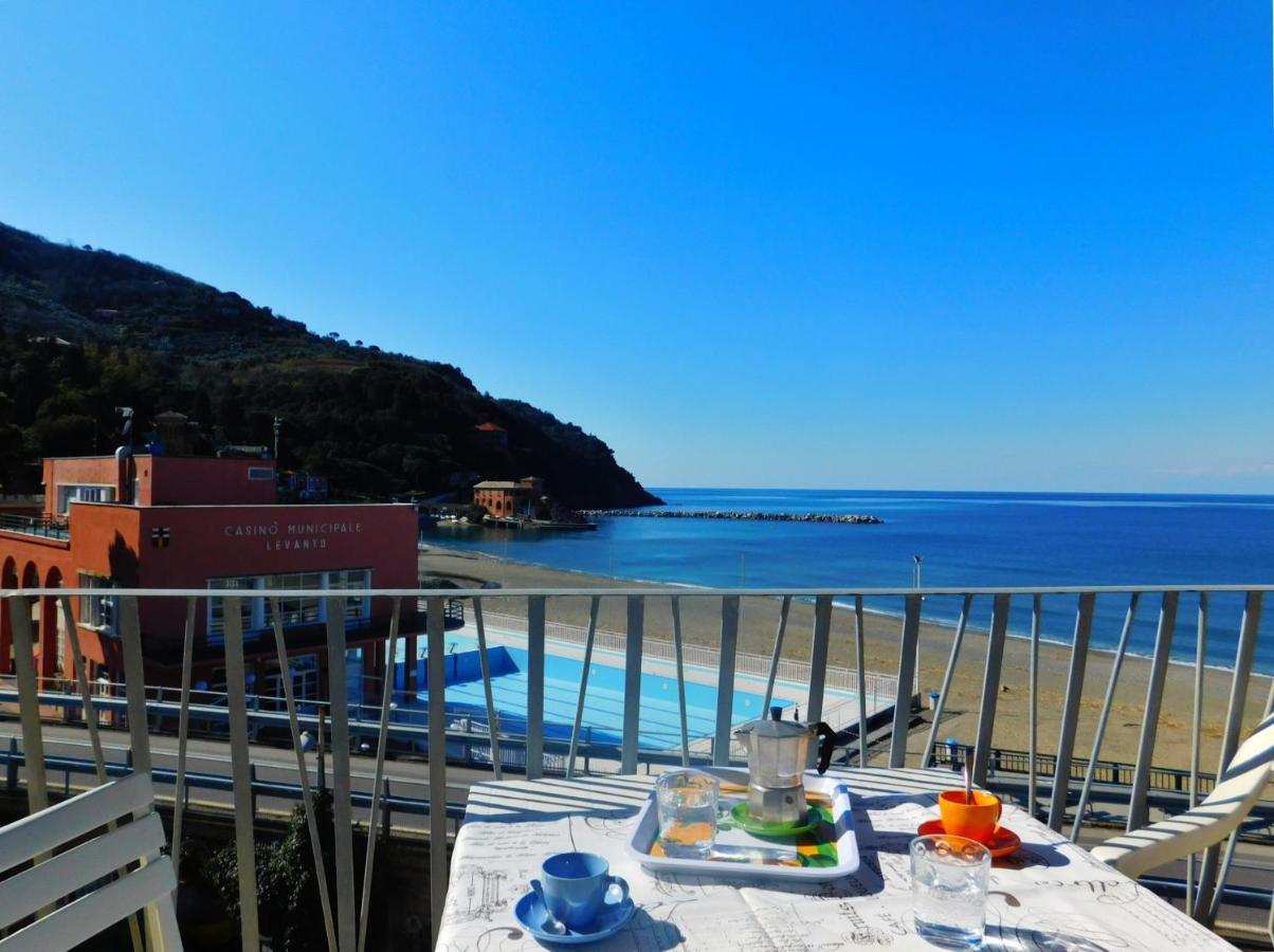Trilocale Con Meravigliosa Vista Mare, Levanto Exterior foto